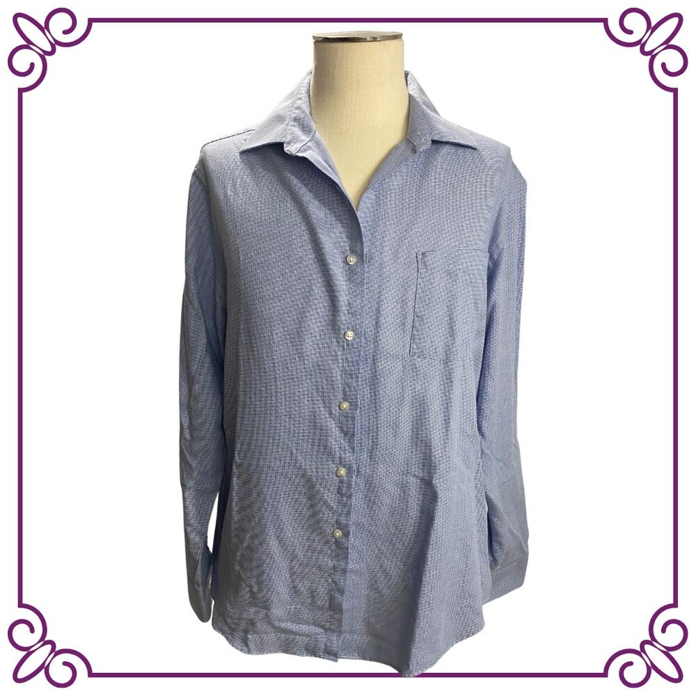 Van Heusen Fitted Long Sleeve Button Down Cotton Blend Shirt Size 17 34/35